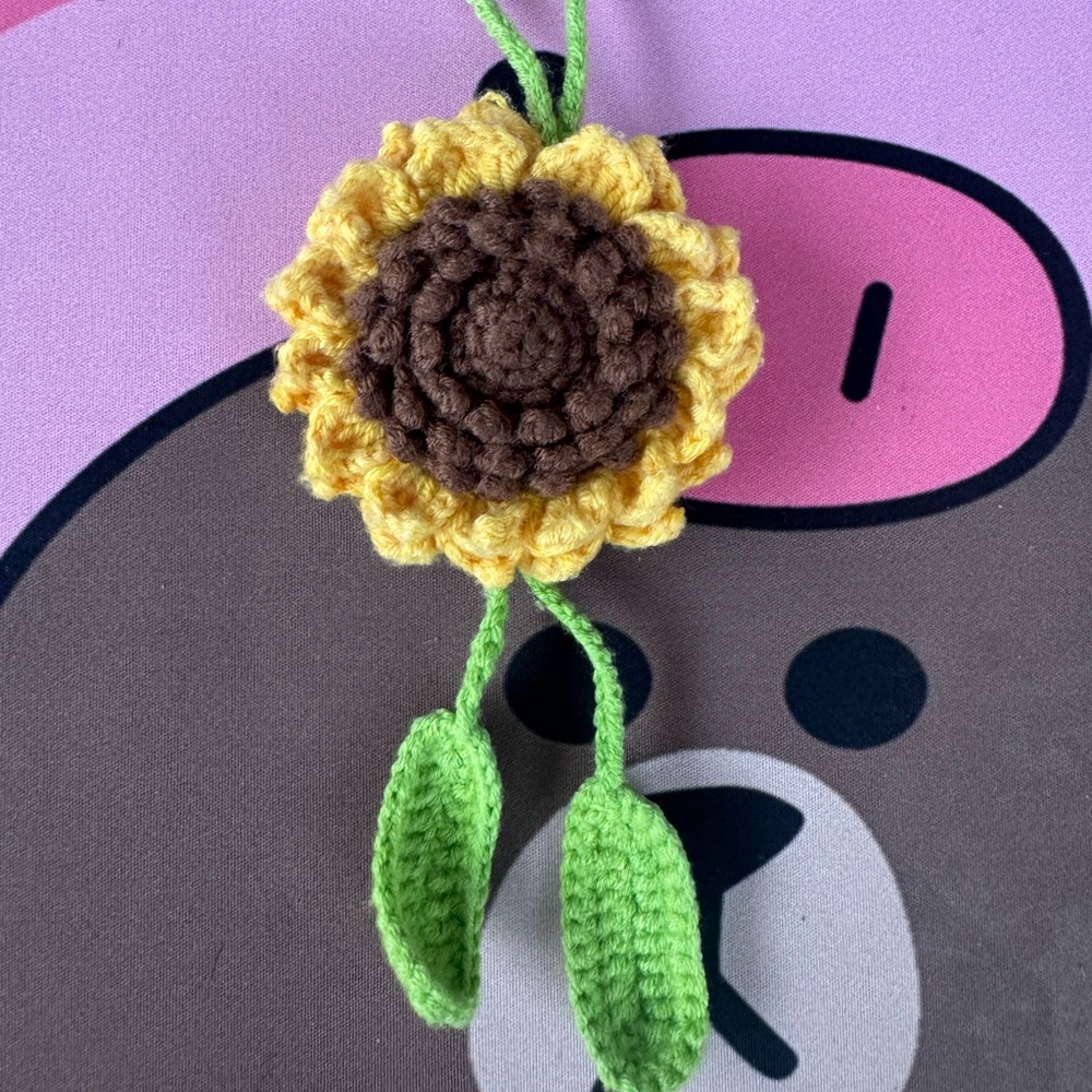 Crochet Sunflower Keychain